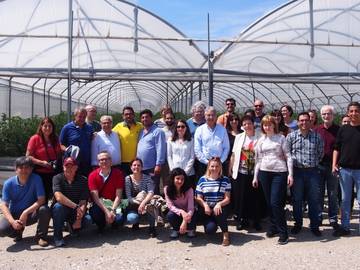 The TomGEM group visiting tomato greenhouses in the Campania region